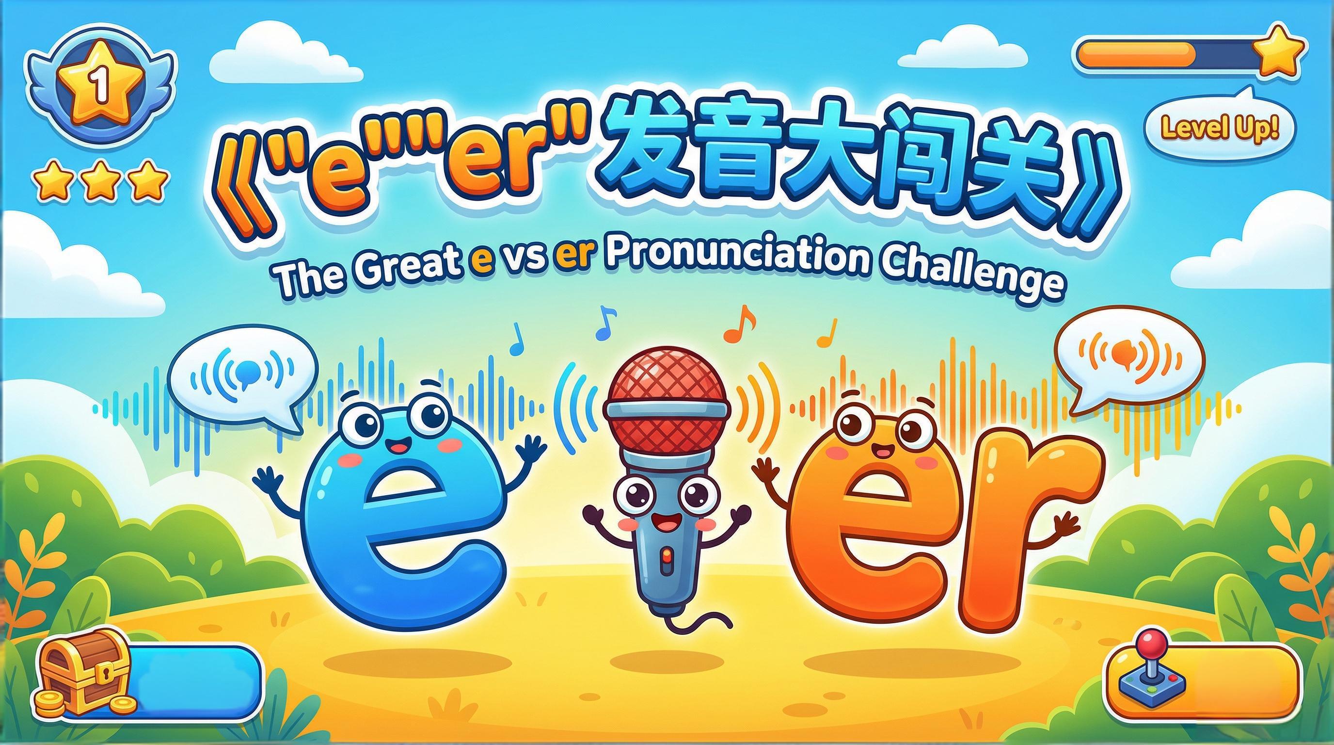 "e" and "er" pronunciation game